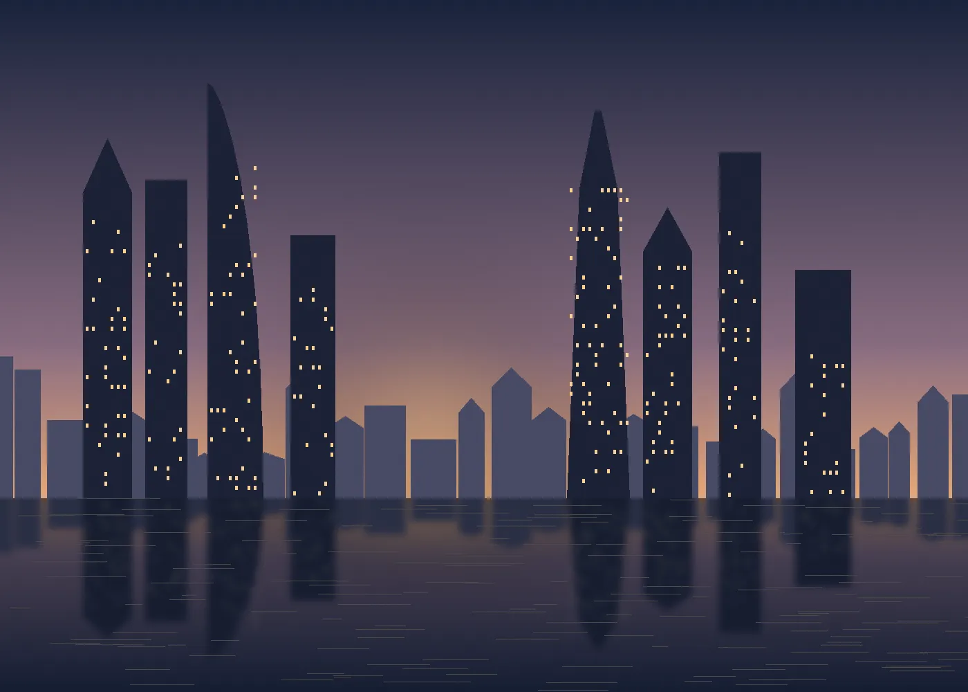 Torres residenciales en Dubai Marina al atardecer